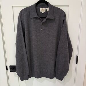 VIYELLA Merino Wool Long-Sleeve
Polo Sweater L Grey